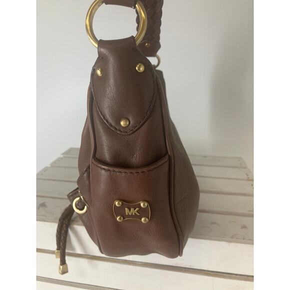 MICHAEL KORS MEDIUM BROWN PEBBLED LEATHER VINTAGE HOBO BAG - Picture 5 of 16